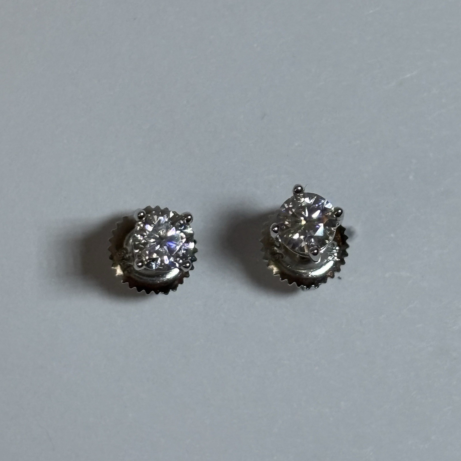 .50ctw Round Brilliant Cut Moissanite Stud Earrings 925 Sterling Silver