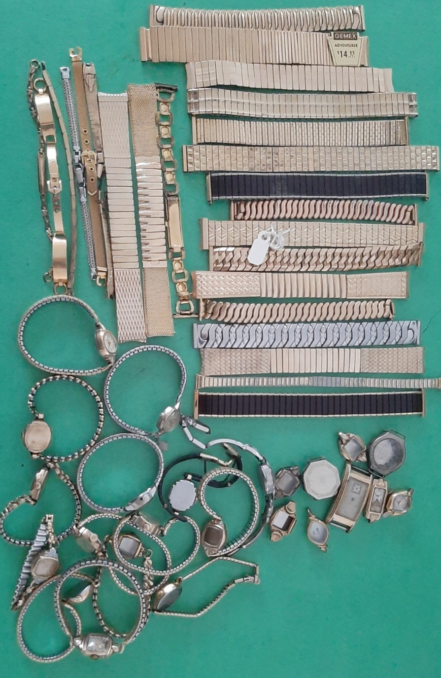 670 Grams GOLD Filled Rolled Wrist Watch Band Recovery Repair Scrap Lot Bulova