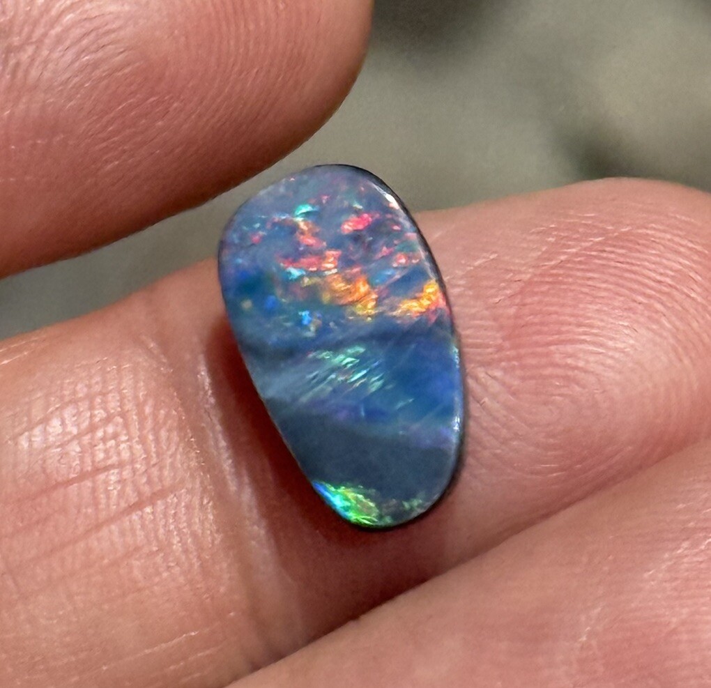 5ct 14x8x4.2mm Blue Australian Doublet Opal Cabochon Loose Gem