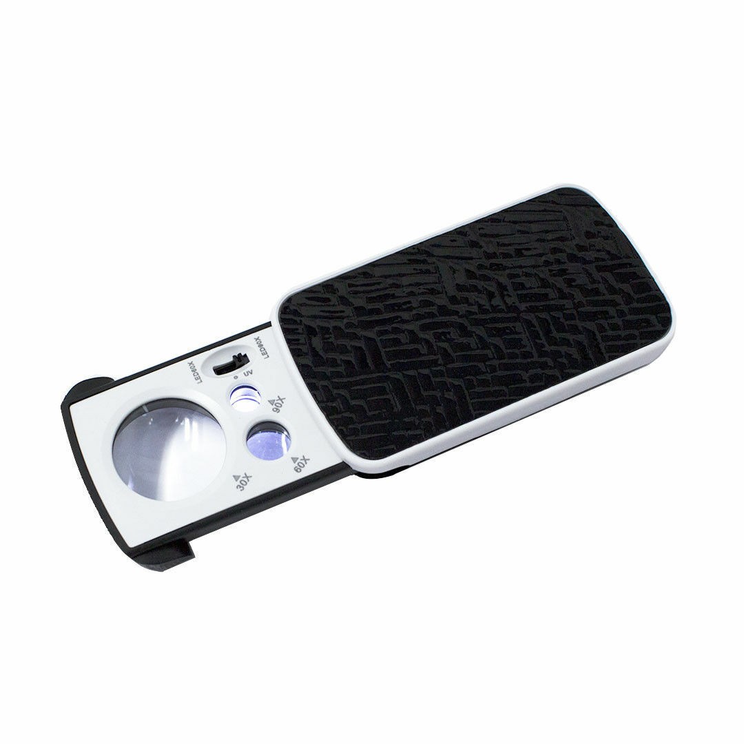 3x-45x Handheld Magnifier Magnifying Glass & 30x 60x 90x Coin Jewelers Loupe