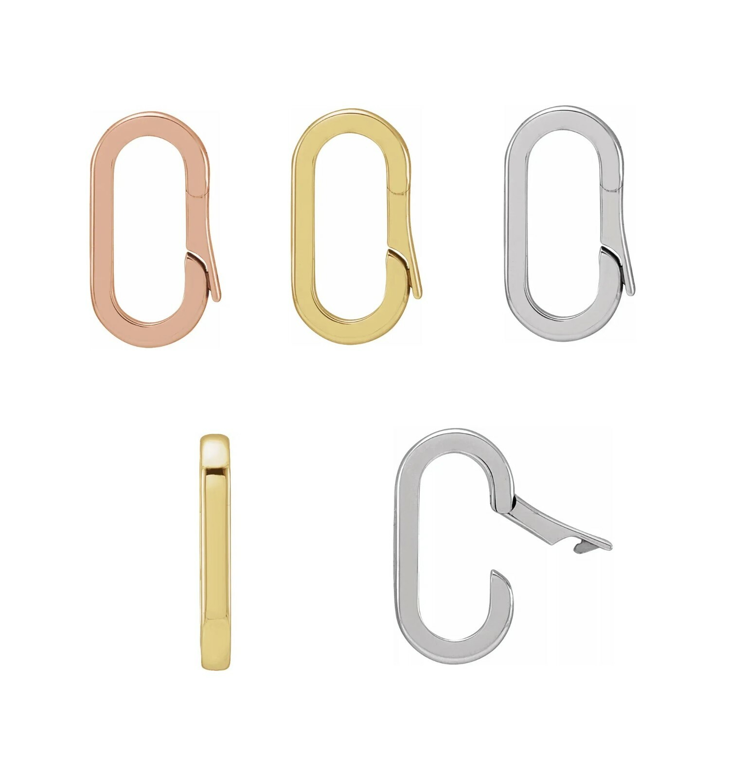 10K 14K 18K Gold Platinum or Silver Elongated Charm Bail Bail Pendant Charm Drop