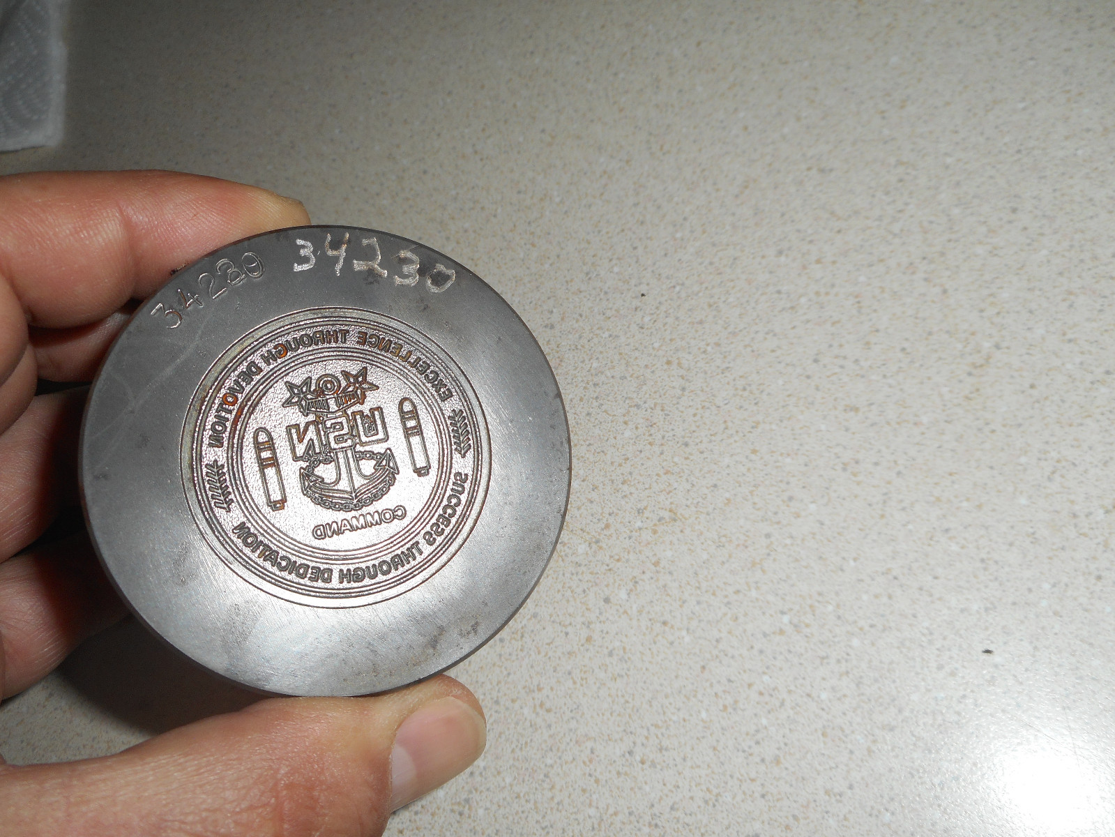 U.S. NAVY COMMAND Negative Steel Die Jewelry Stamp Tool Die Hub Hob Mold