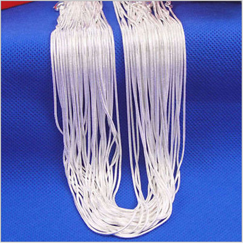 Lot 10PCS Wholesale 925 sterling solid Silver 1mm snake chain Necklace 16-30inch