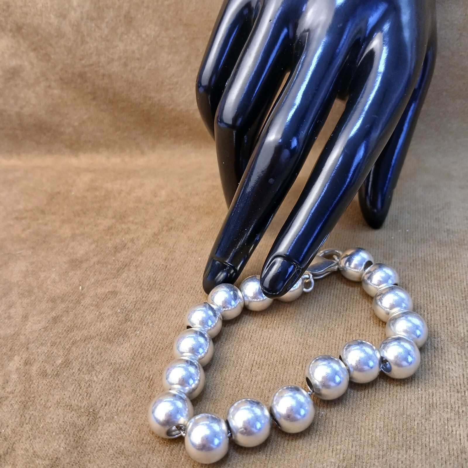 Sterling Silver 11mm Round Beads “Silver Pearls” Bracelet is 8″ Inches Long