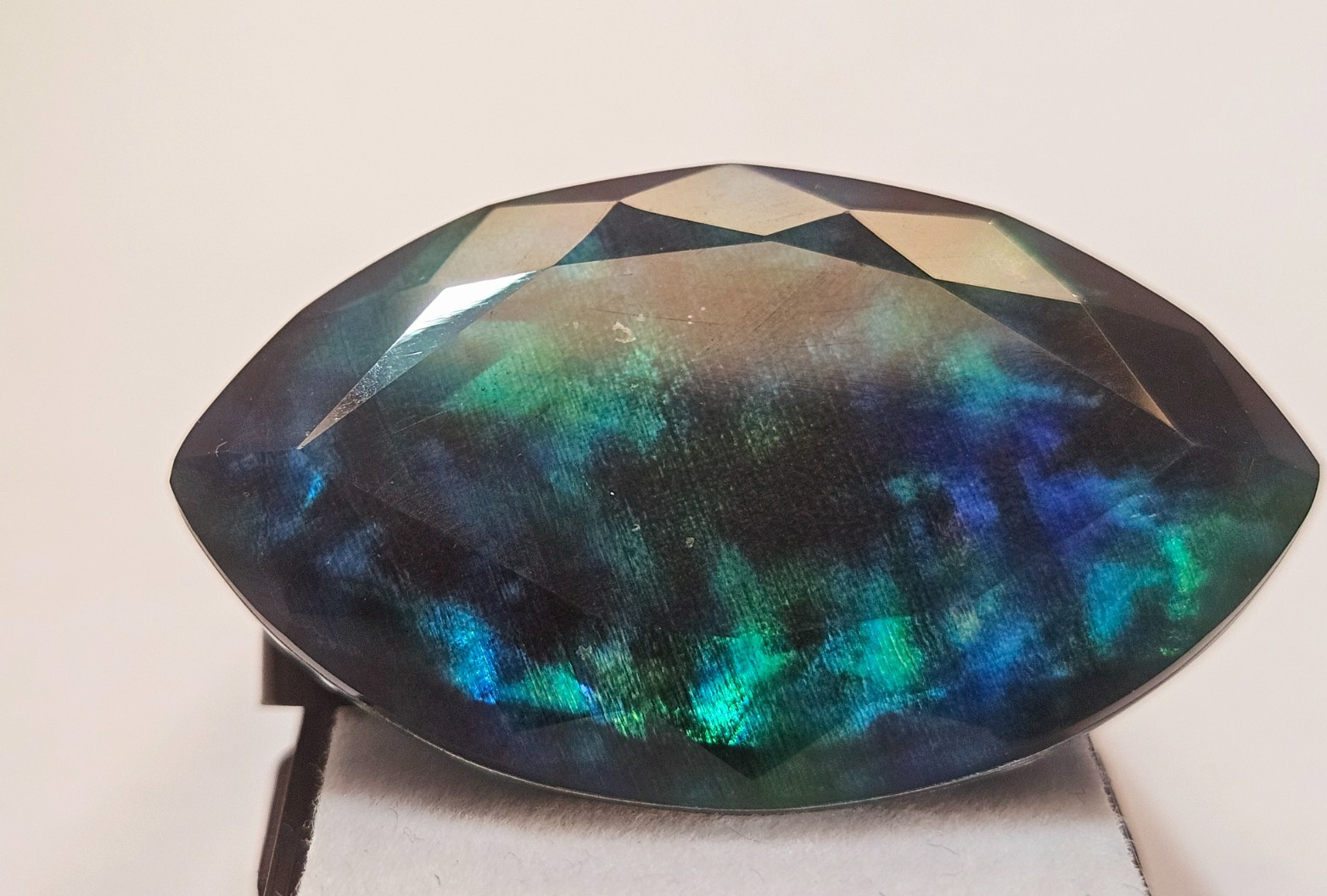 Opal-Like Organic Doublet 45+ Ct Natural Ammolite Marquise Cut Loose Gemstone