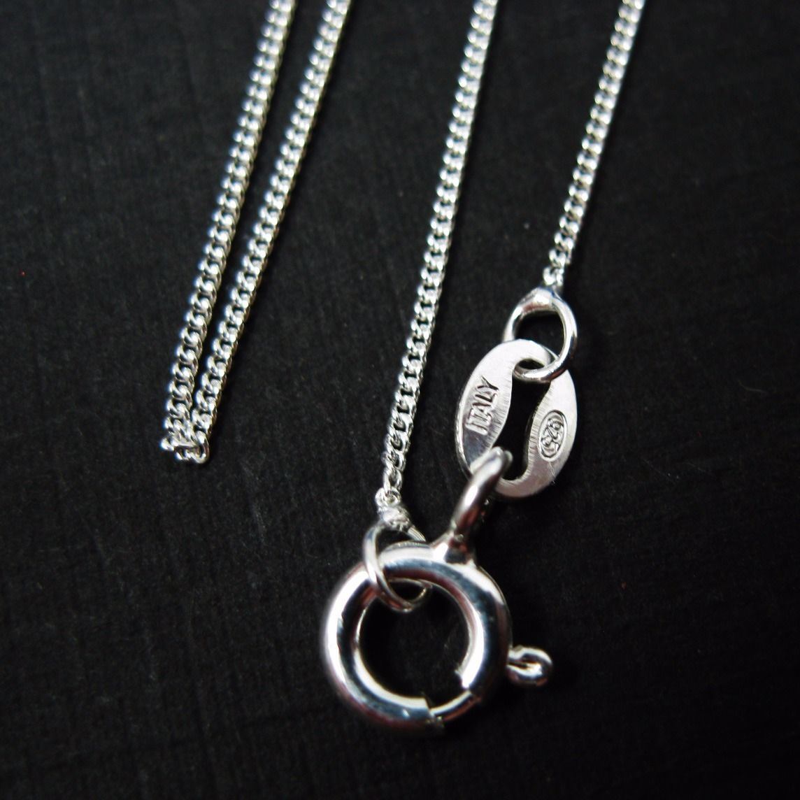 Sterling Silver 1mm Curb Necklace Chain. Made in Italy. ALL SIZES(16-36 inch)