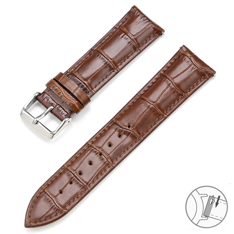 Genuine Leather Watch Band Quick Release Strap 12mm-24mm Universal Watchband
