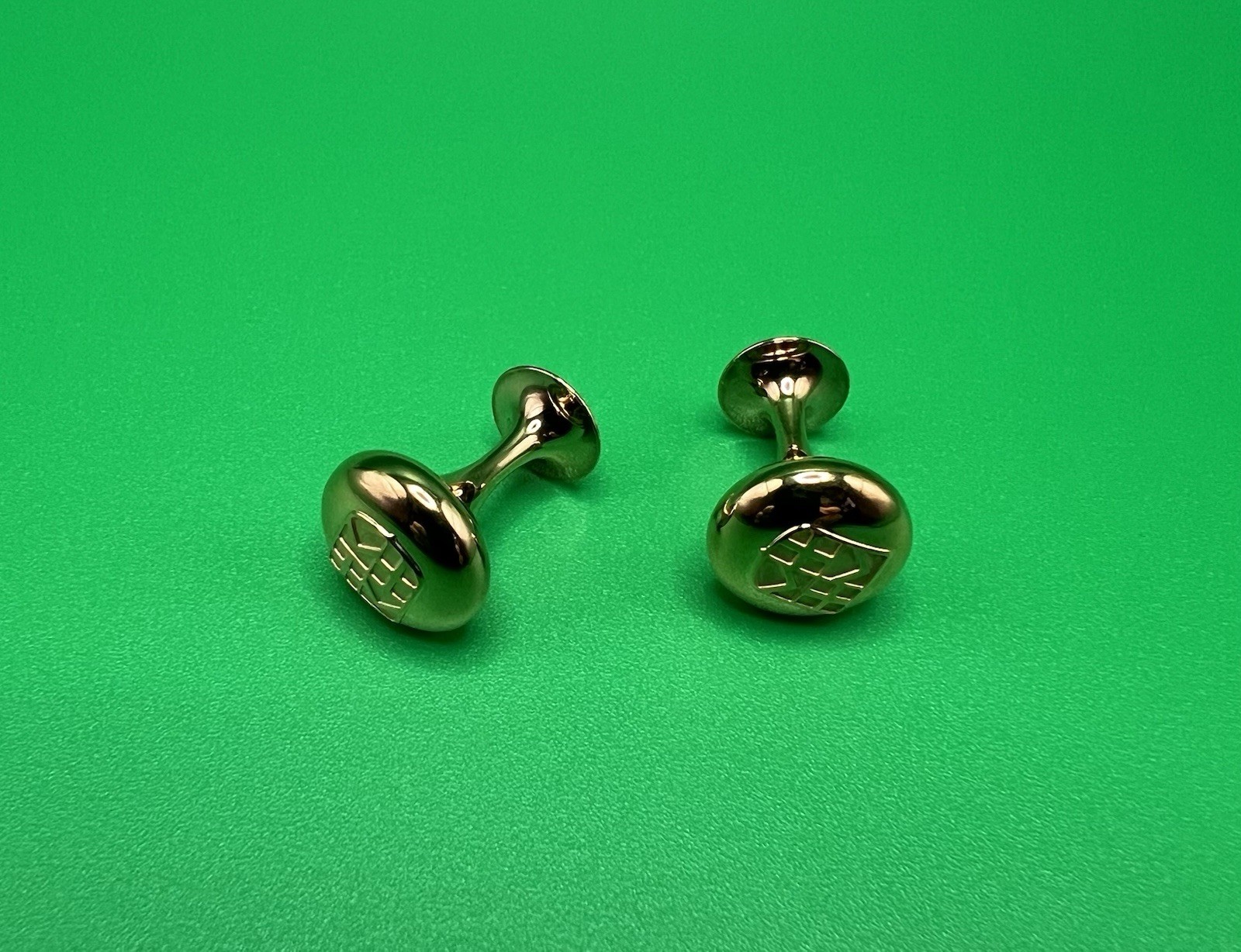 Frederique Constant Gold Tone Cufflinks – Swiss Luxury Logo Dress Formal