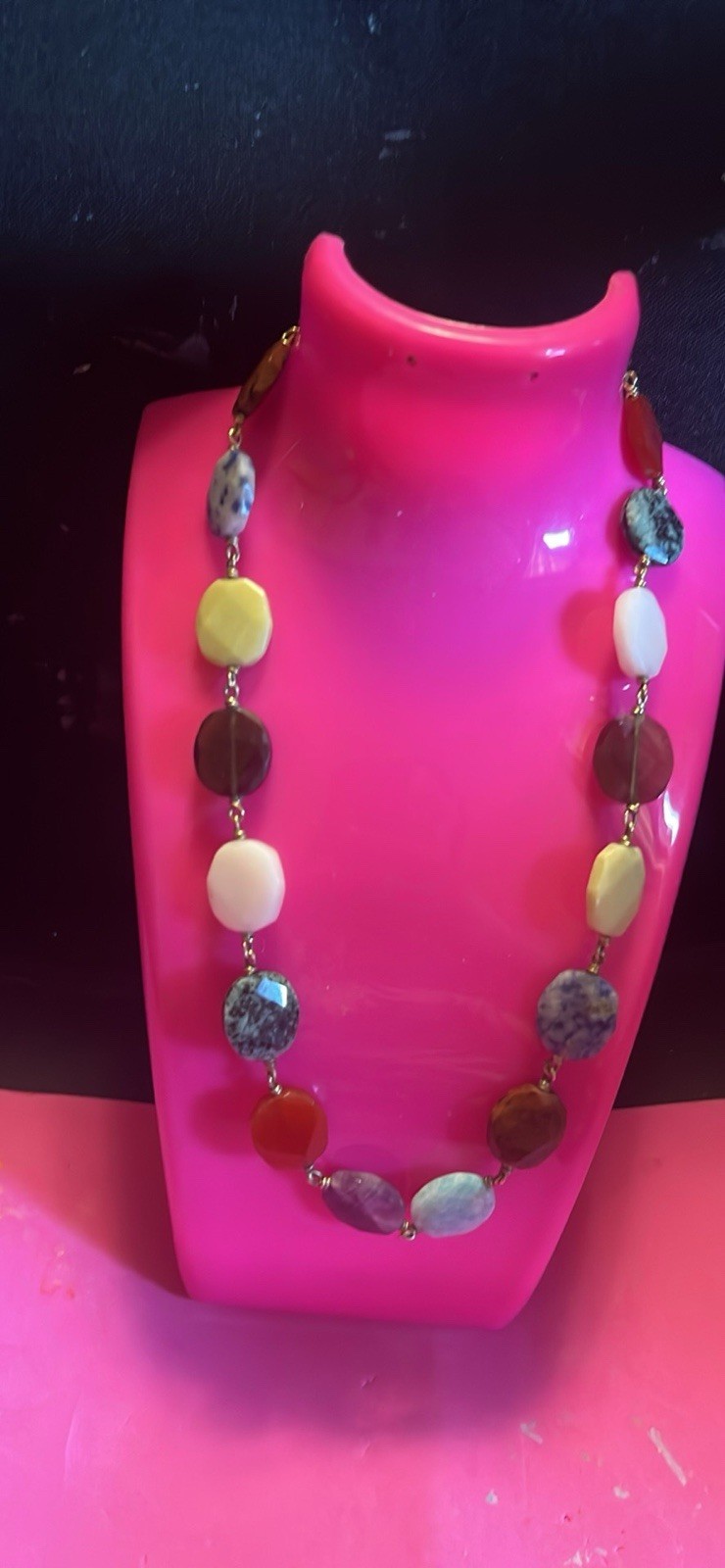 TOUS VERMEIL 925 POLISH STONES 16 INCHES NECKLACE