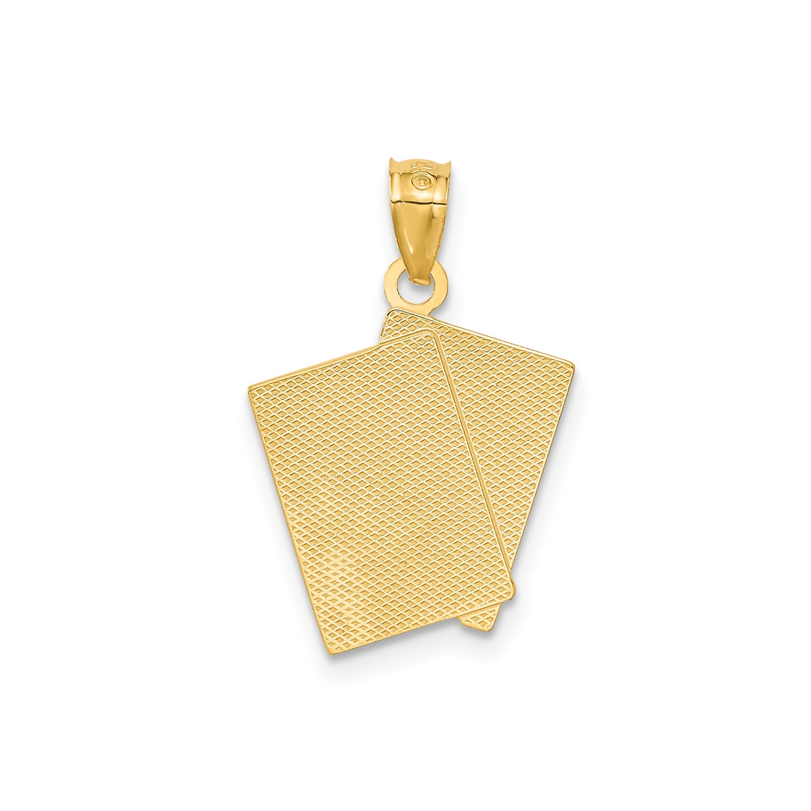 14k Yellow Gold Solid Poker Card Pendant Charm Polished 22.5mm