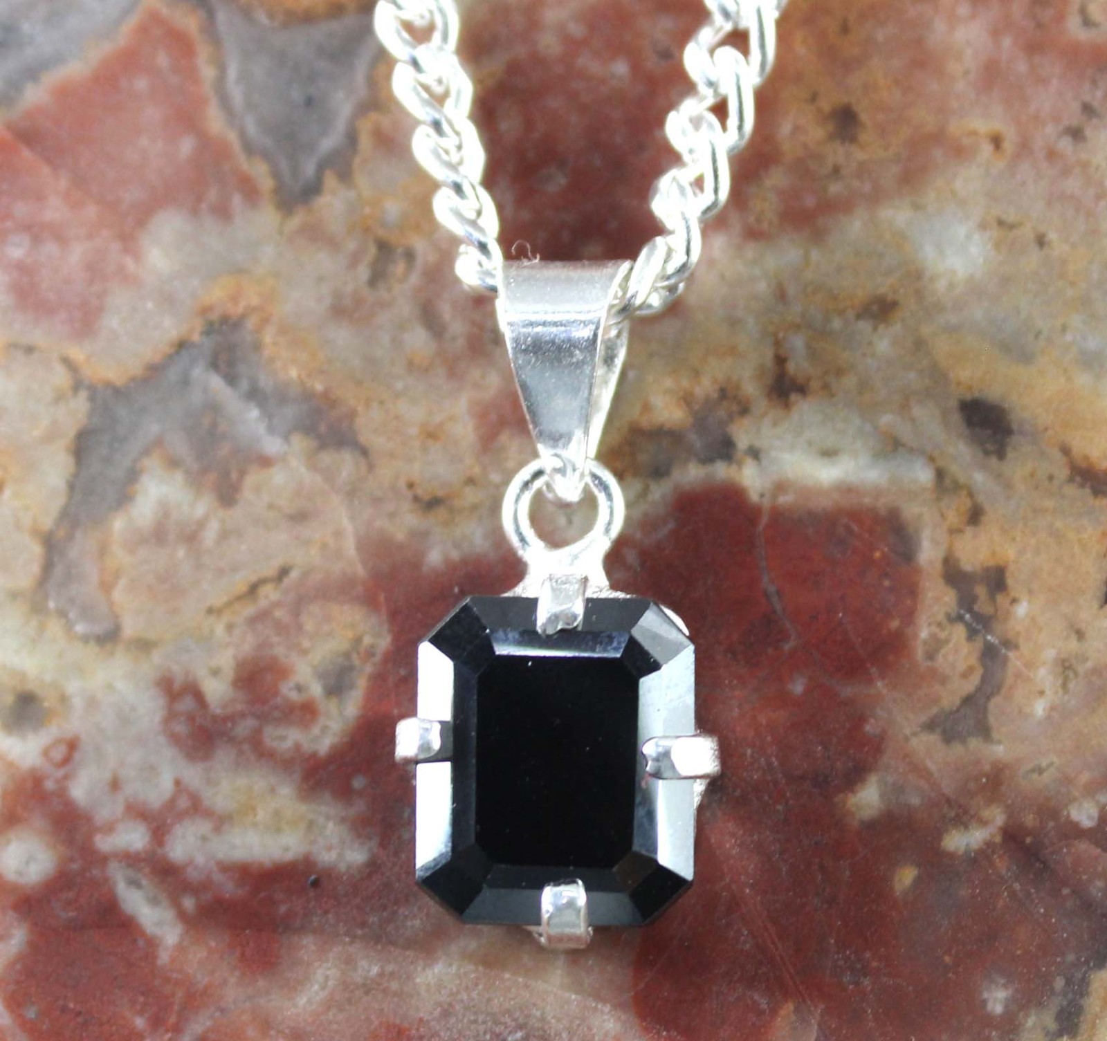 Emerald Cut Black Diamond Solitaire 6.80 Carat Certified Prosperity Pendant