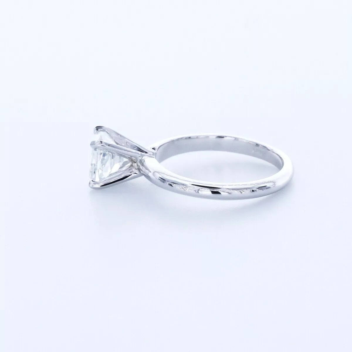 Solitaire Engagement Ring 14K Gold 1.35 Carat Cushion Lab-Grown Diamond D VVS1