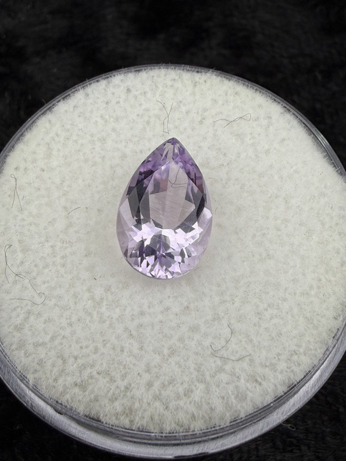 Natural Untreated Brazilian Amethyst Faceted Pear Gemstone 10×6.5 mm 1.5 cts