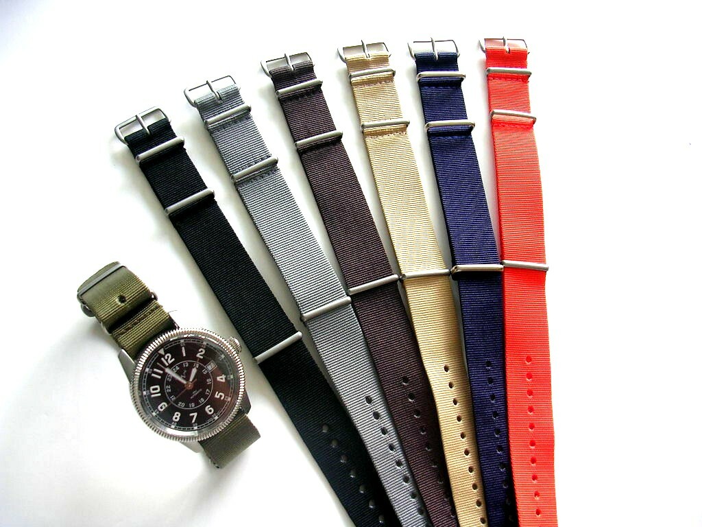 18mm NATO G10 Premium nylon watch band strap RAF Stitch Bond IW SUISSE 20 22 24