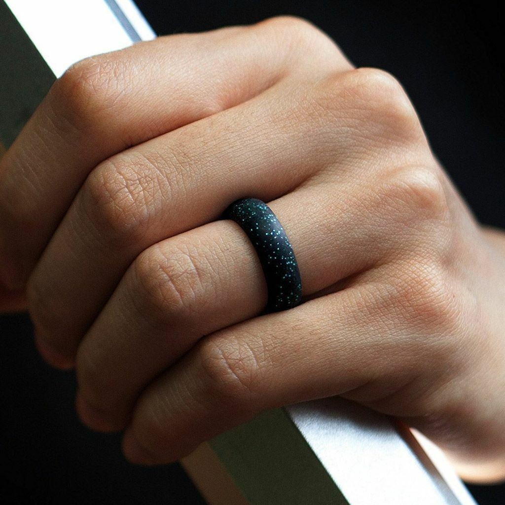 Women 10PCS Silicone Wedding Ring Thin Durable Stackable Comfortable Rubber Band
