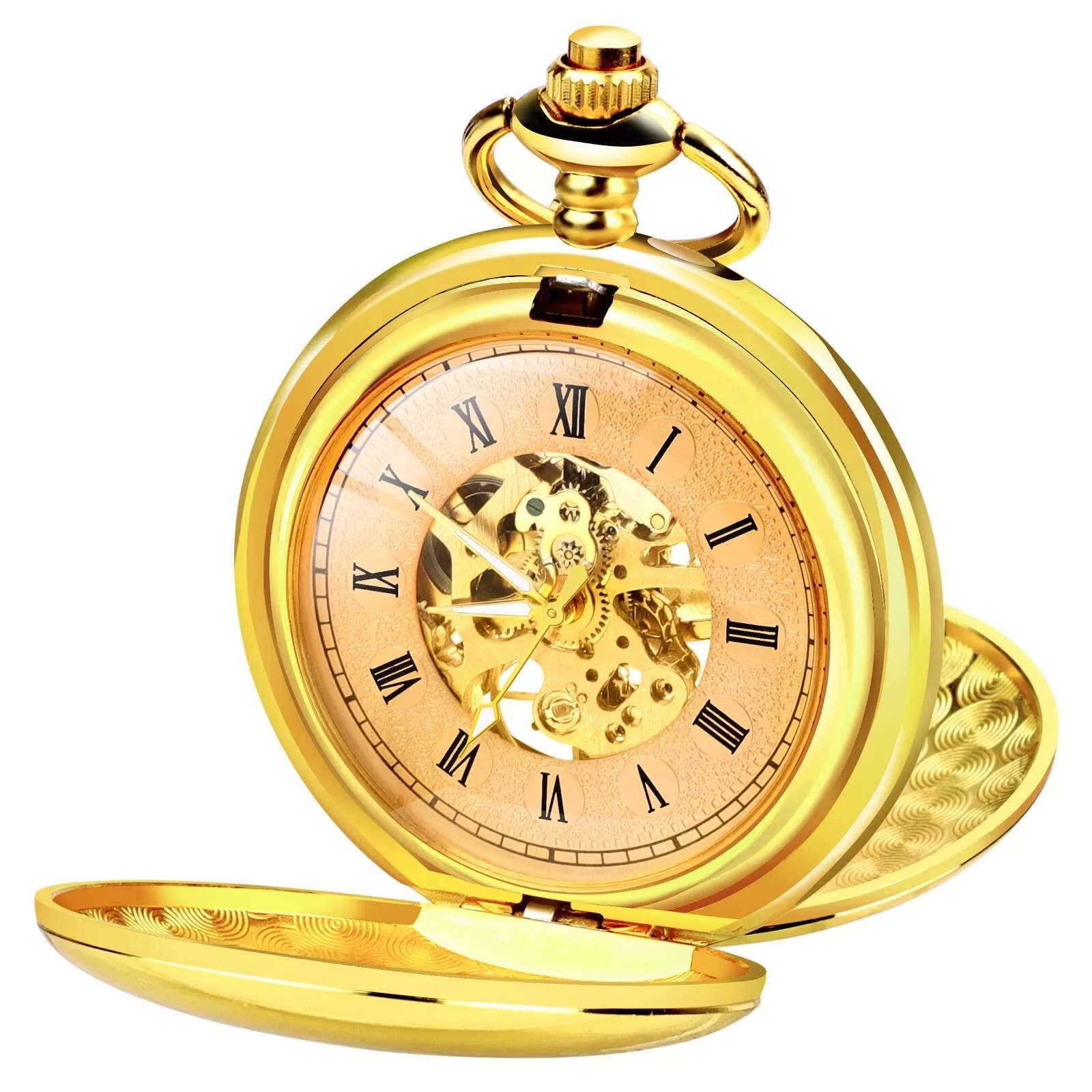 1Pc 0.7in Dial Thickness Men’s Mechanical Vintage Pocket Watch Ideal Gifts;