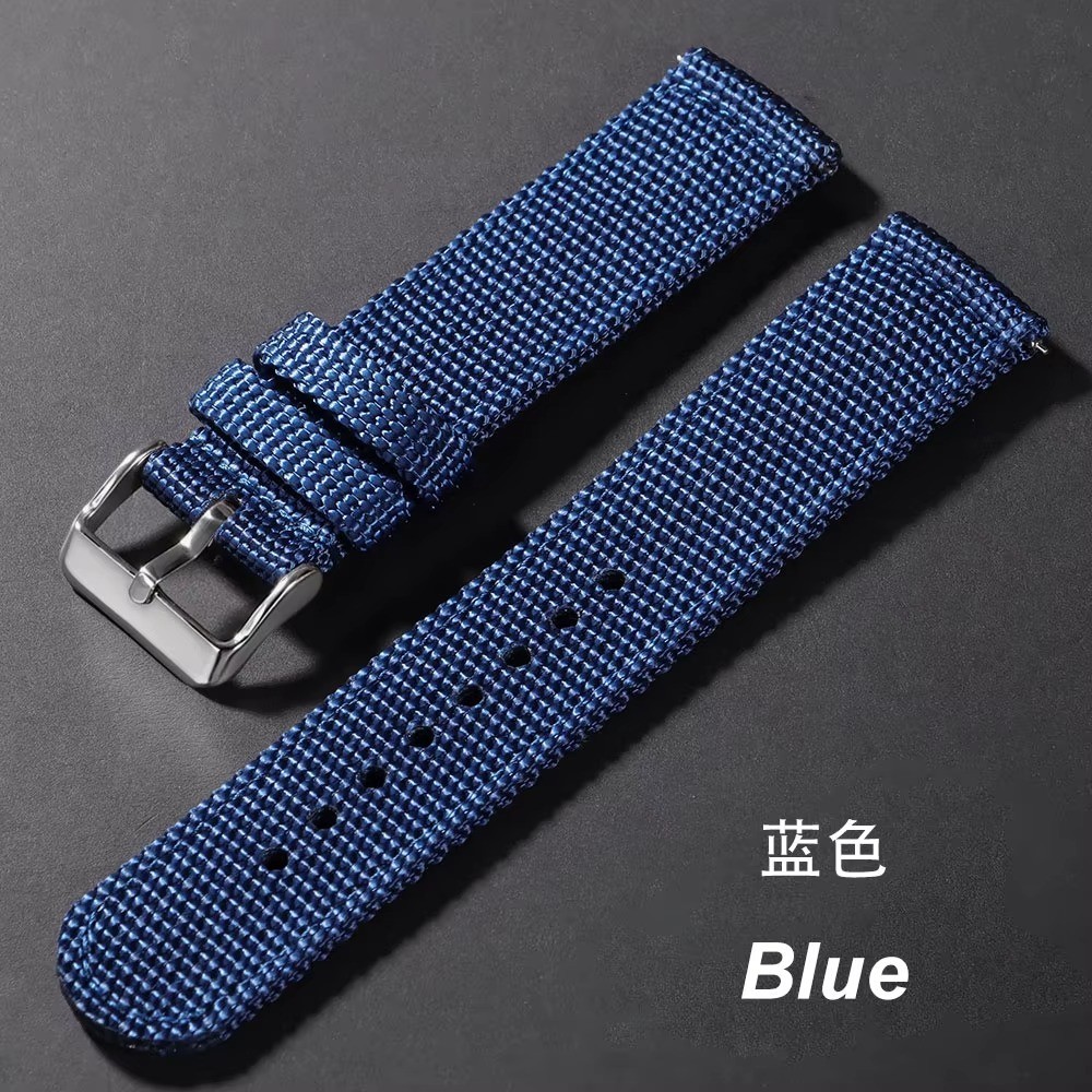 High Quality Nylon Watch Band Canvas Watch Strap Single Pass 18mm 20mm 22mm