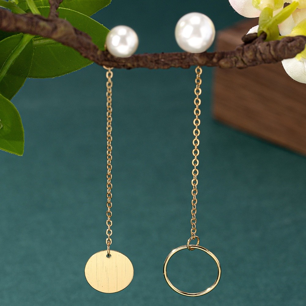 Women 2‑Way Convertible Faux Pearl Long Chain Dangle Earrings