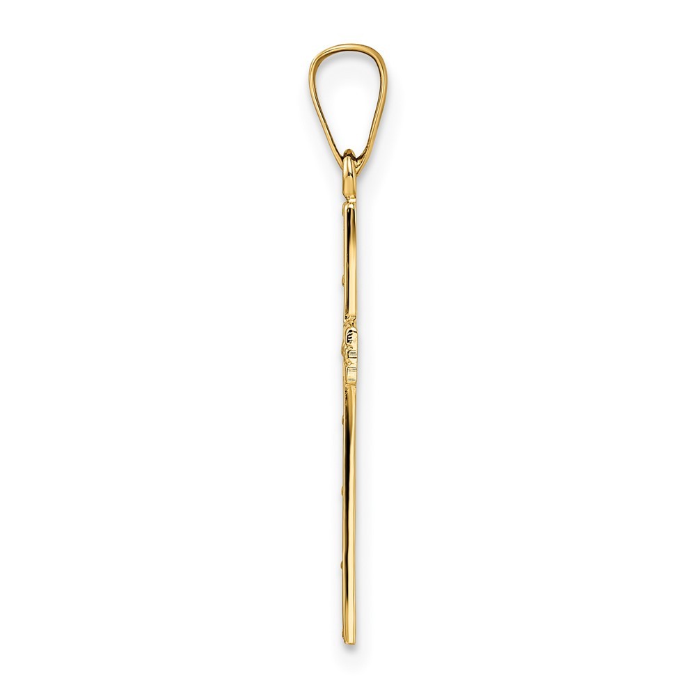 14K Yellow Gold Polished Solid Cross Pendant 0.55g Gift for Mother
