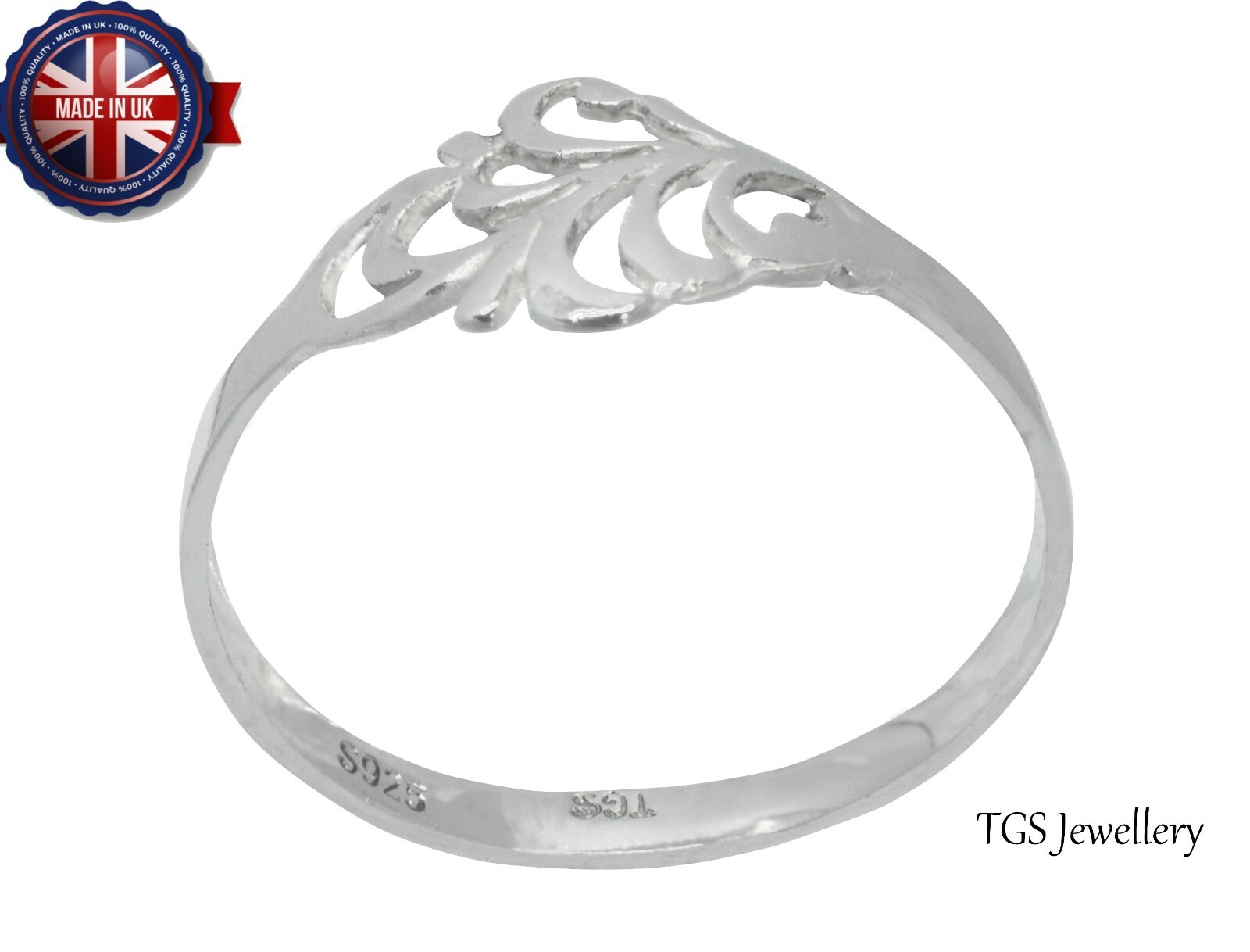 Gentle 925 Solid Silver Ladies Ring UK Hand finished All Size Available