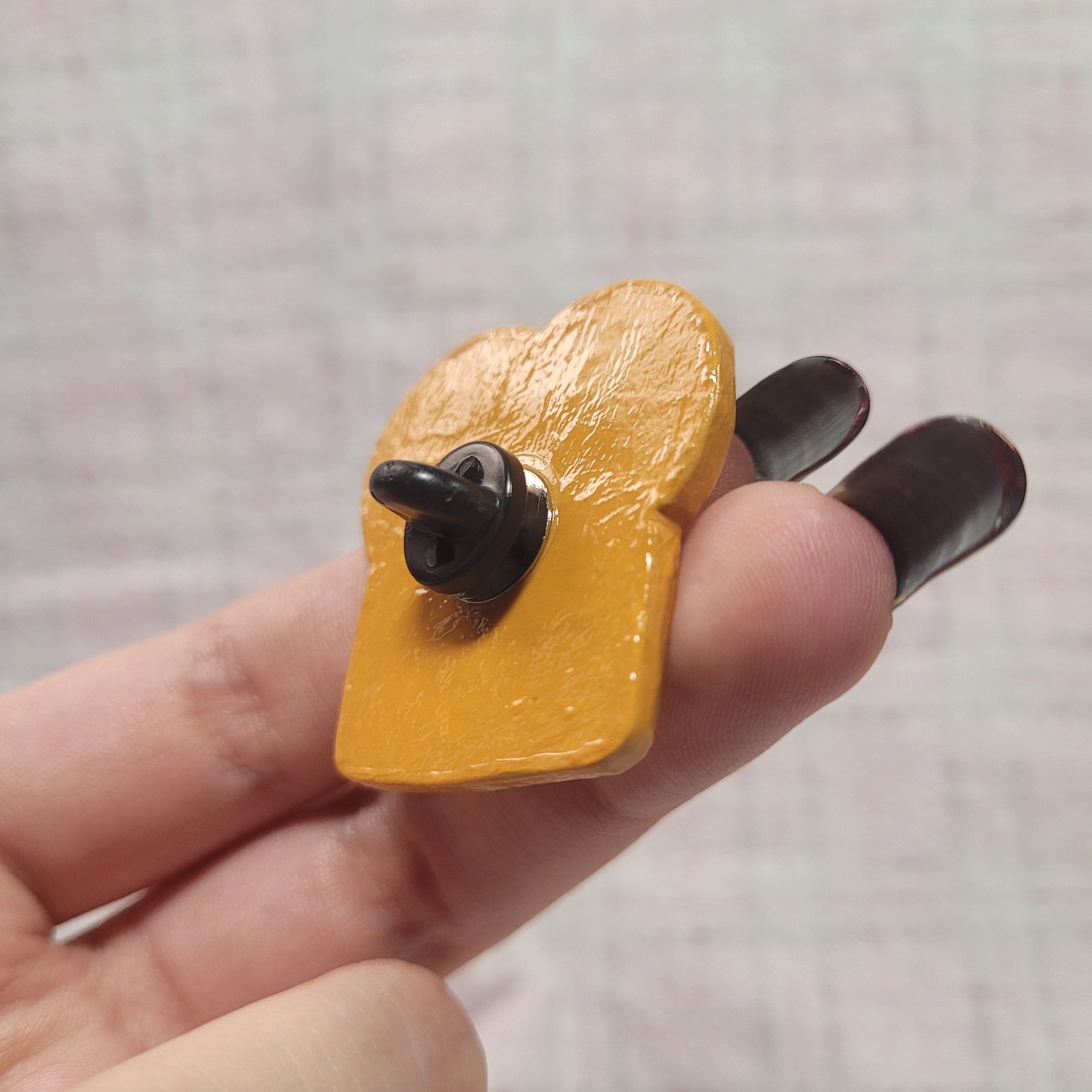 Handmade Art Polymer Clay Bread Toast Pin Food Cute Handcrafted