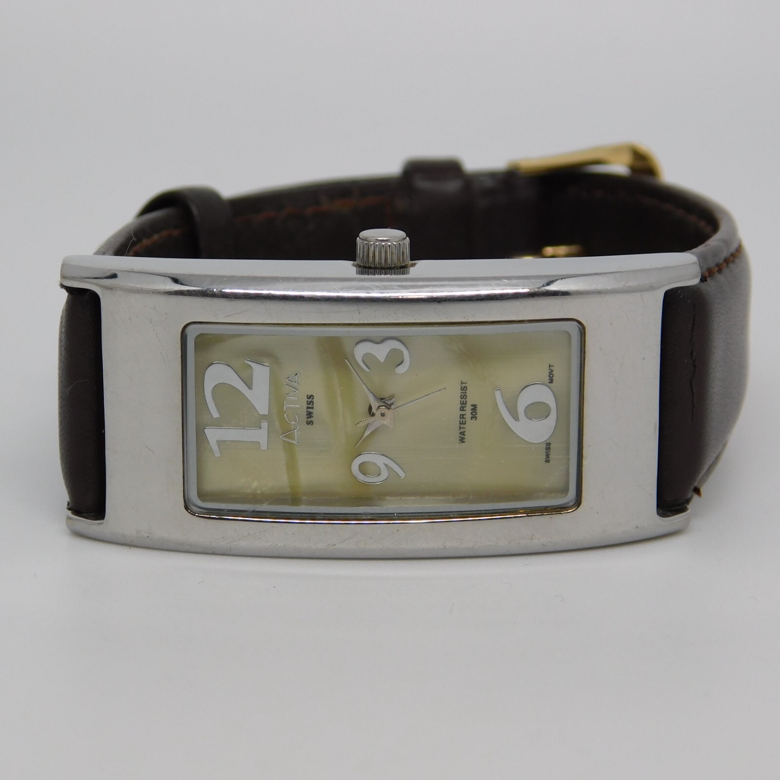 ACTIVA Swiss Genuine Leather Quartz Analog Women’s Watch New Battery