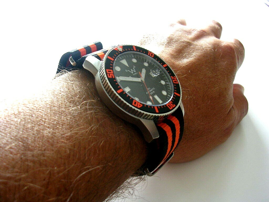 22mm Bonded striped NATO G10 Premium nylon watch strap 2 pak Stitched IW SUISSE