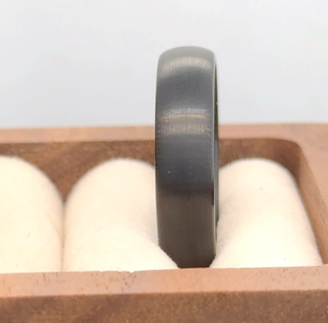 Black Tungsten Engraved Band Brushed Polished Comfort Fit Ring Wife Gifts Band