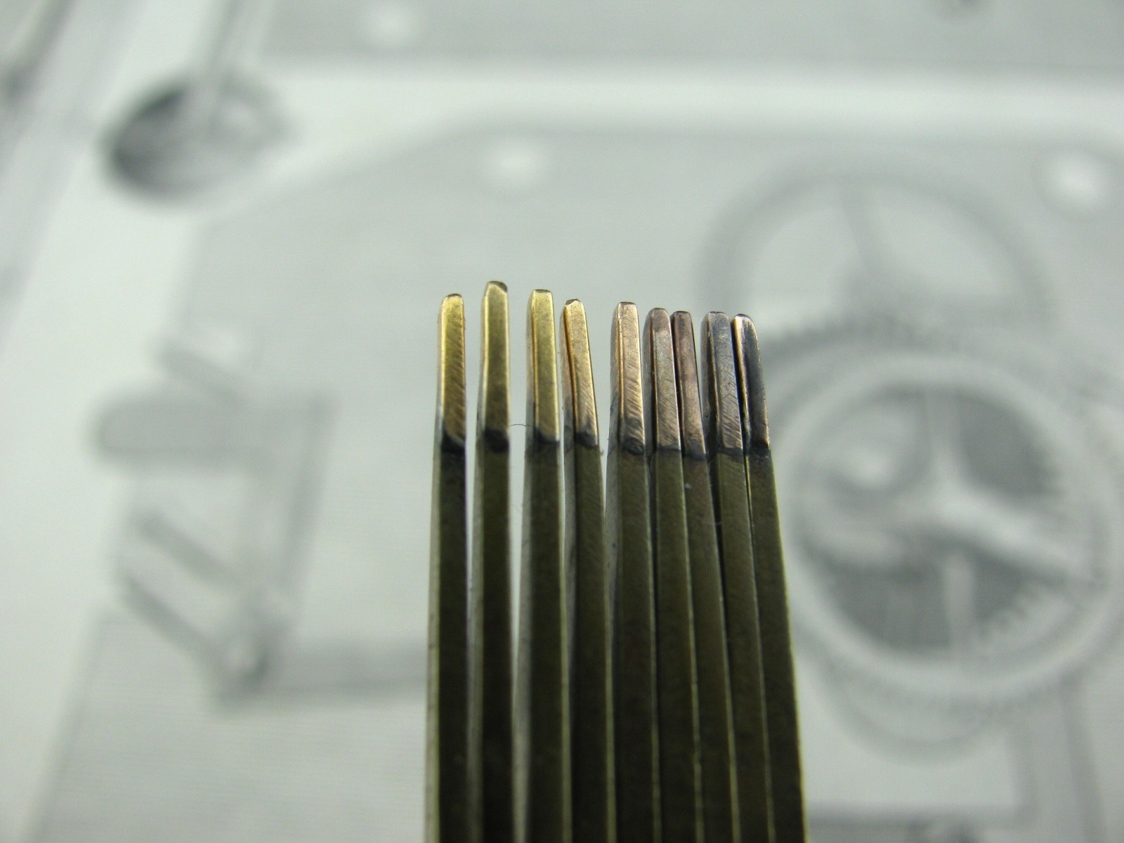 Vintage Gold Standard Reference Testing Needles 9 from 4K to 20K