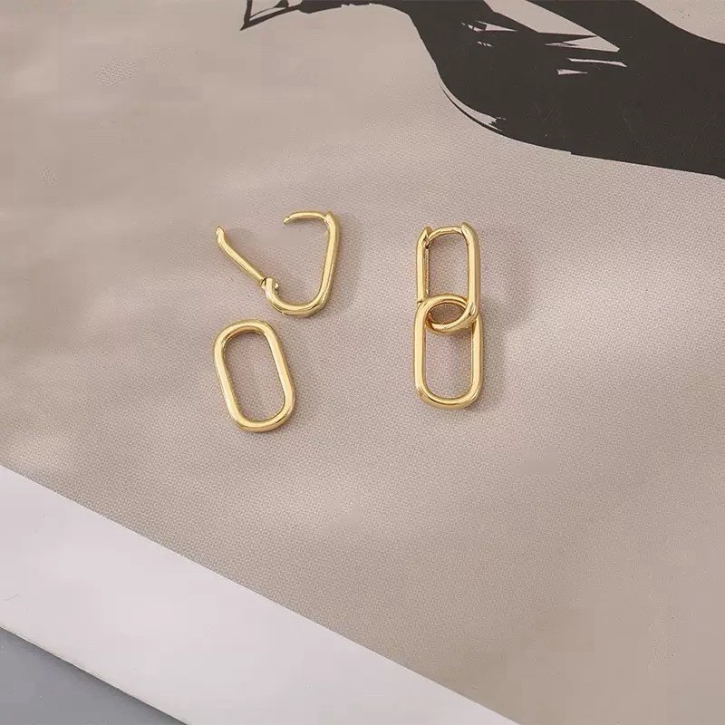 Paperclip Link Chain Earrings 925 Sterling Silver Convertible Link Earrings 077