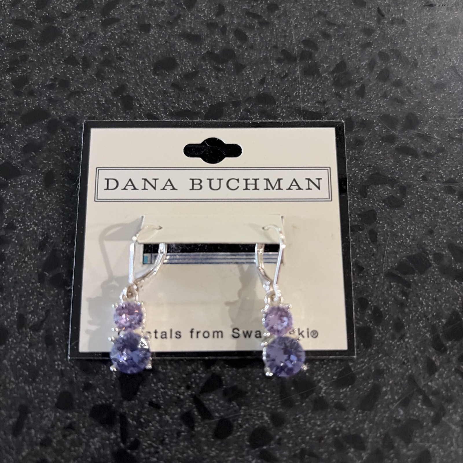 Dana Buchman Amethyst Crystal from Swarovski Dangle Earring New Retail