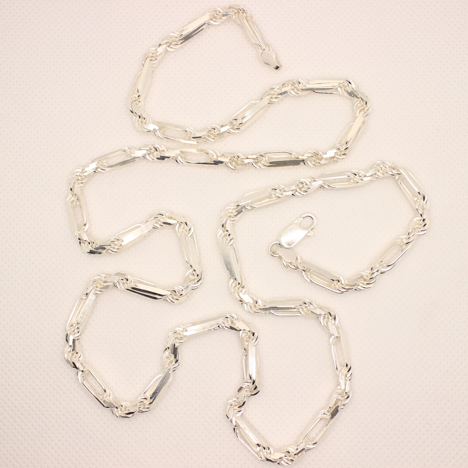 925 Sterling Silver Twisted Milano Figarope Chain Necklace (4mm~4.5mm / 18″~28″)
