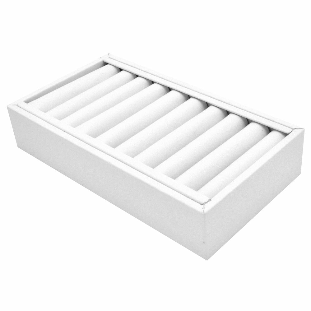 White Leatherette Bangle Bracelet Jewelry Display Tray Holder Organizer ~ 2 Size