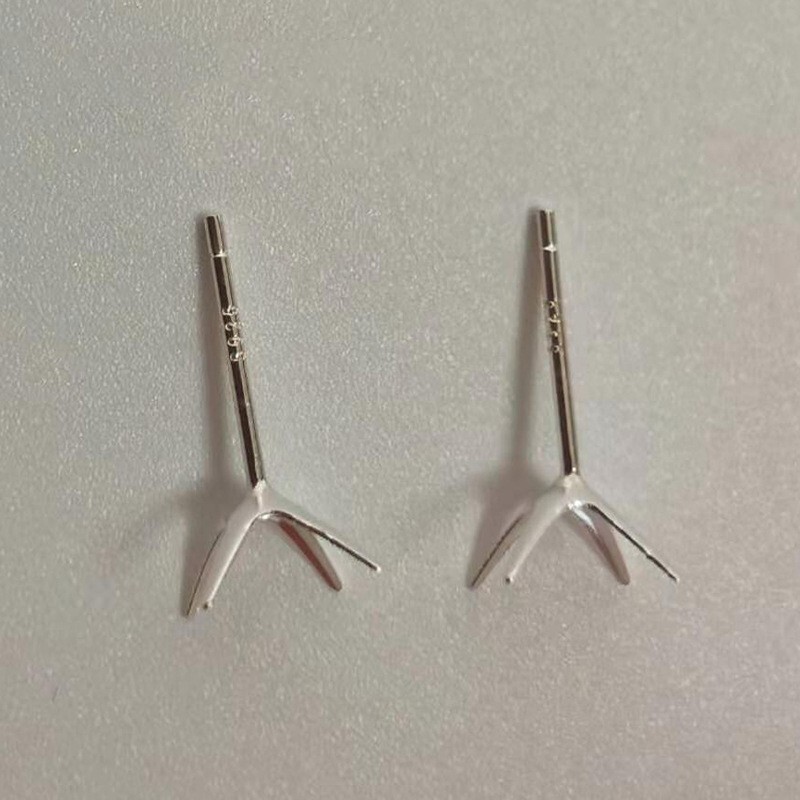 925 Sterling Silver Earring Post Setting w/ Back Fit 2mm 3mm 4mm 5mm 6mm 7mm 8mm