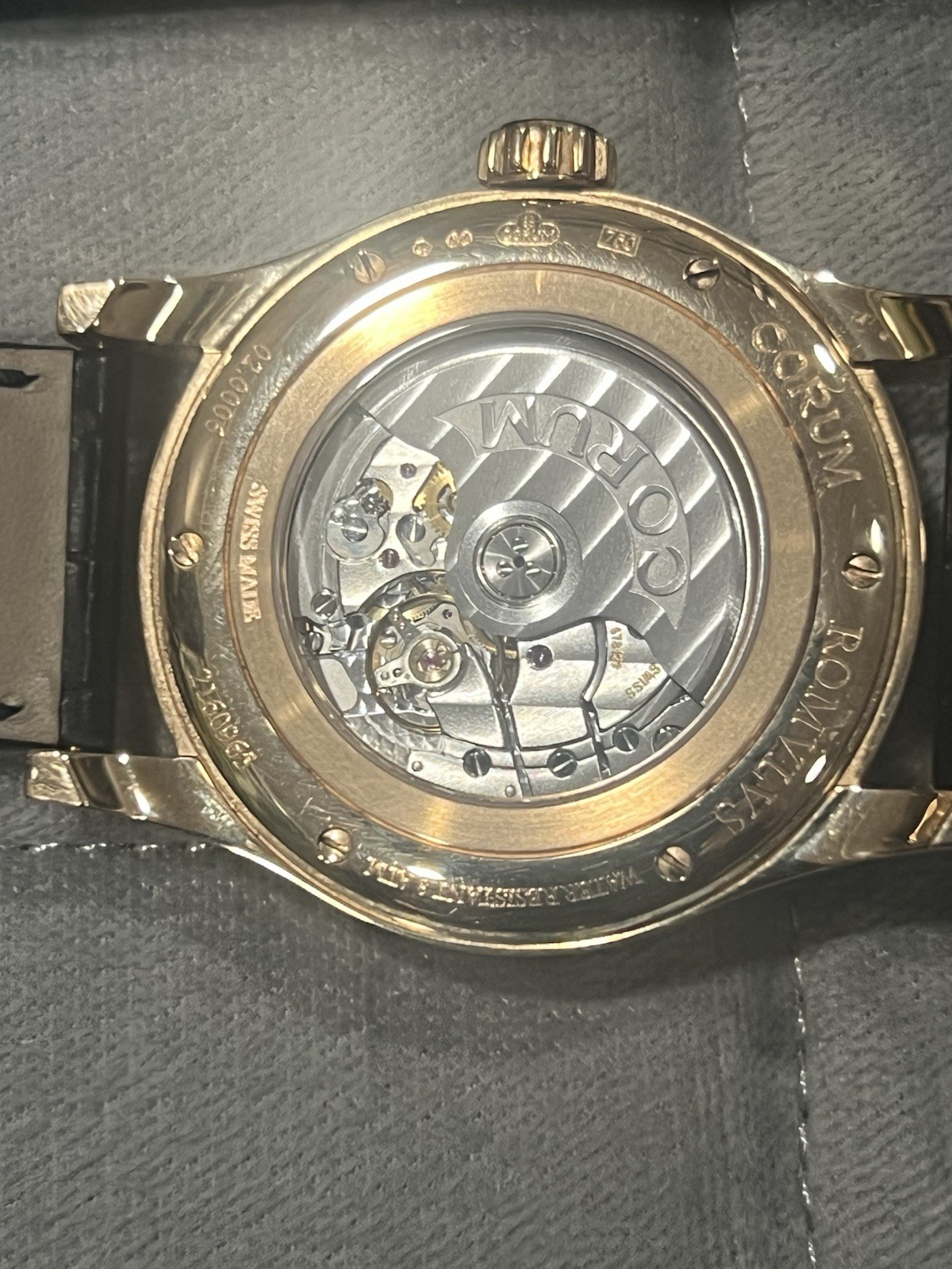 Authentic Corum 18k Rosegold Romvlvs Dual Time Men’s Watch w/Box and Warranty