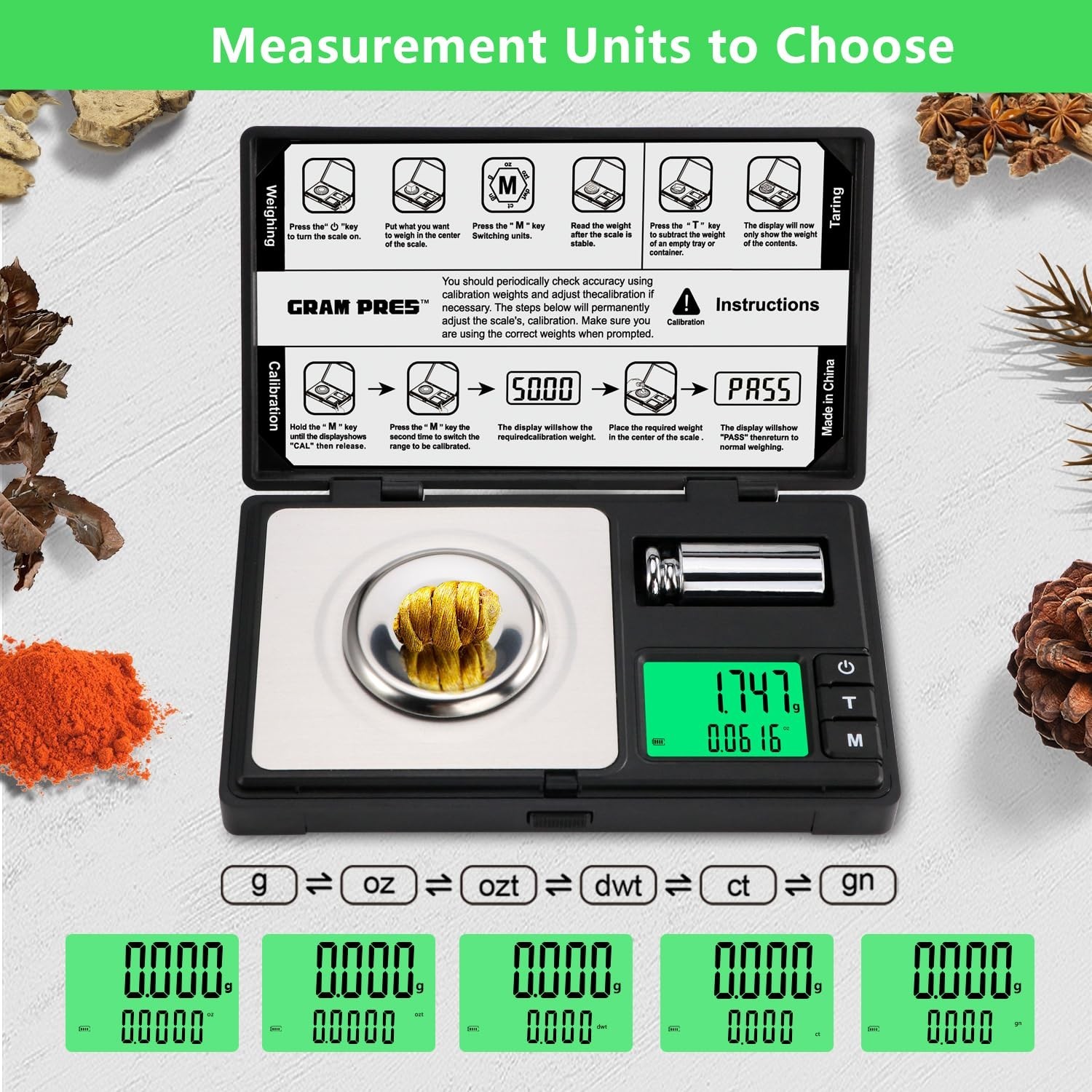 High Precision Mini Pocket Scale 50g x 0.001g for Weighing Powders, Jewelry, Gem