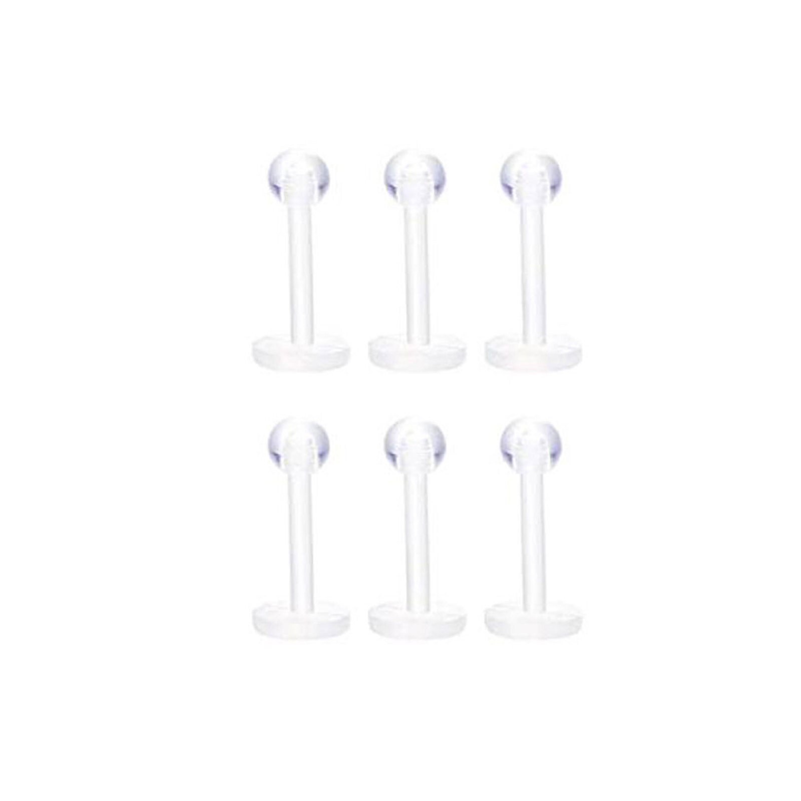 54 PCS Clear Piercing Retainers fit Nipple Ear Tongue Nose Septum Eyebrow Belly