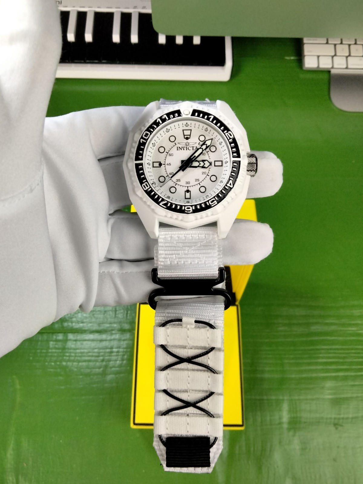 Invicta Akula Oversized 55 mm Aqua Plated Black & White Cartoon Dive Watch Men