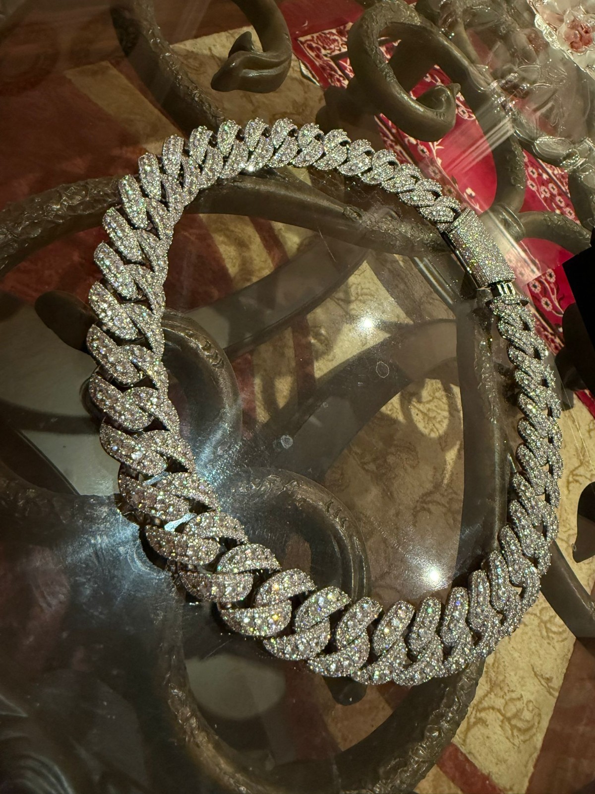 ICED OUT HONEYCOMB SET 20MM CUBAN CHAIN *PASSES DIAMOND TESTER*