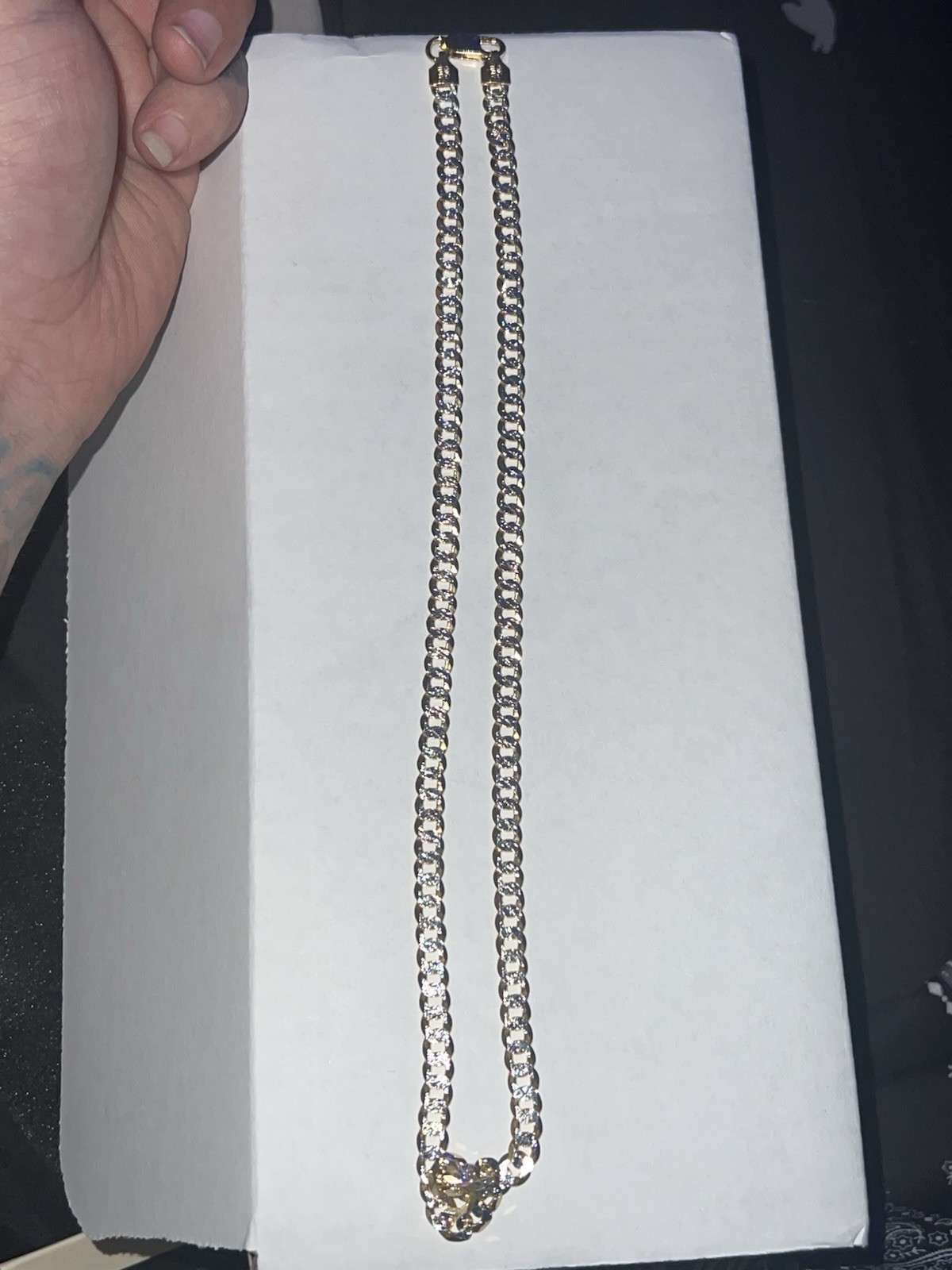 triple tone over 925 silver 20” mariner chain