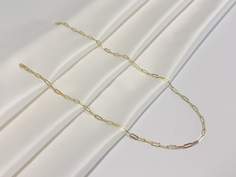 Real Genuine 10K Solid Yellow Gold Paperclip Chain Necklace 22inch 4mm