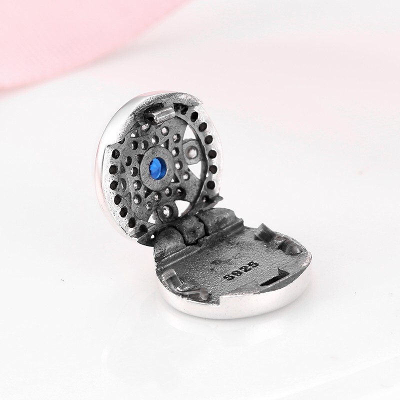 Sparkling Flower Charm For Mesh Bracelet Floral Genuine 925 Sterling Silver 💖