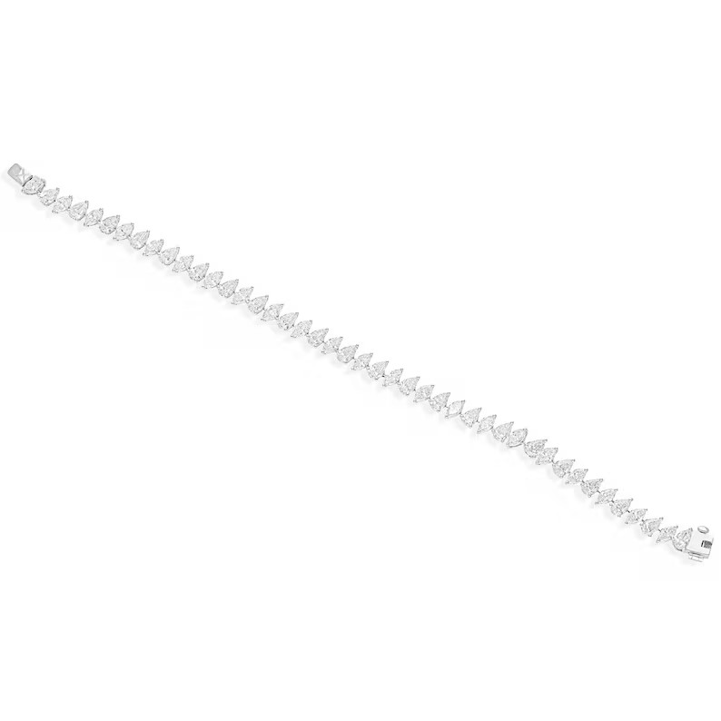 10.00 Ctw Multi Shape Lab Created Diamond Tennis Bracelet 14K White Gold Plated