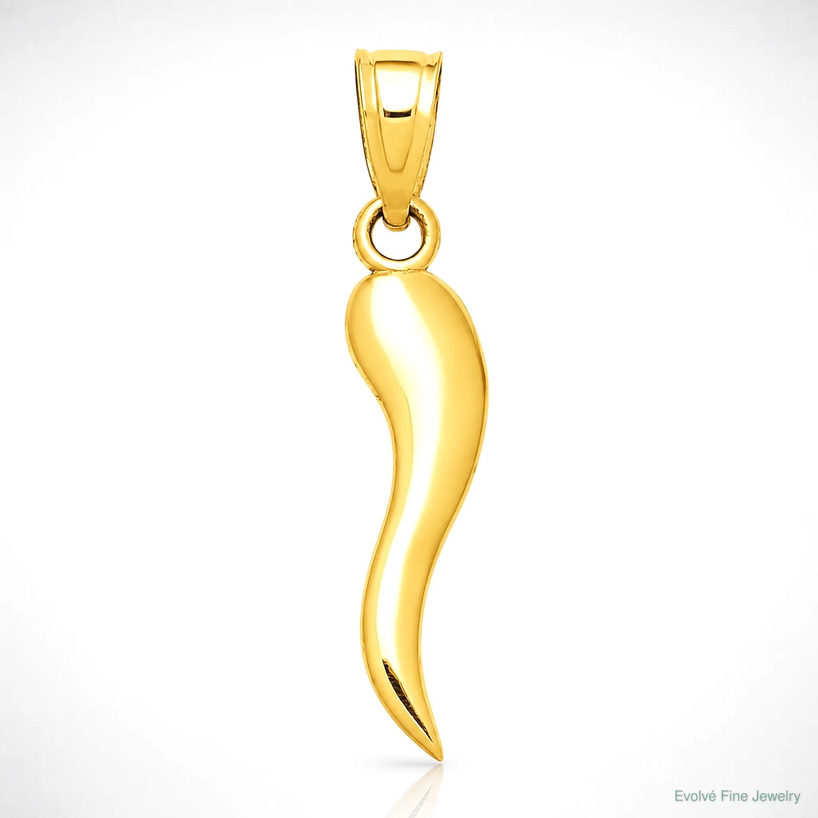 10K / 14K Yellow Gold Italian Horn Pendant
