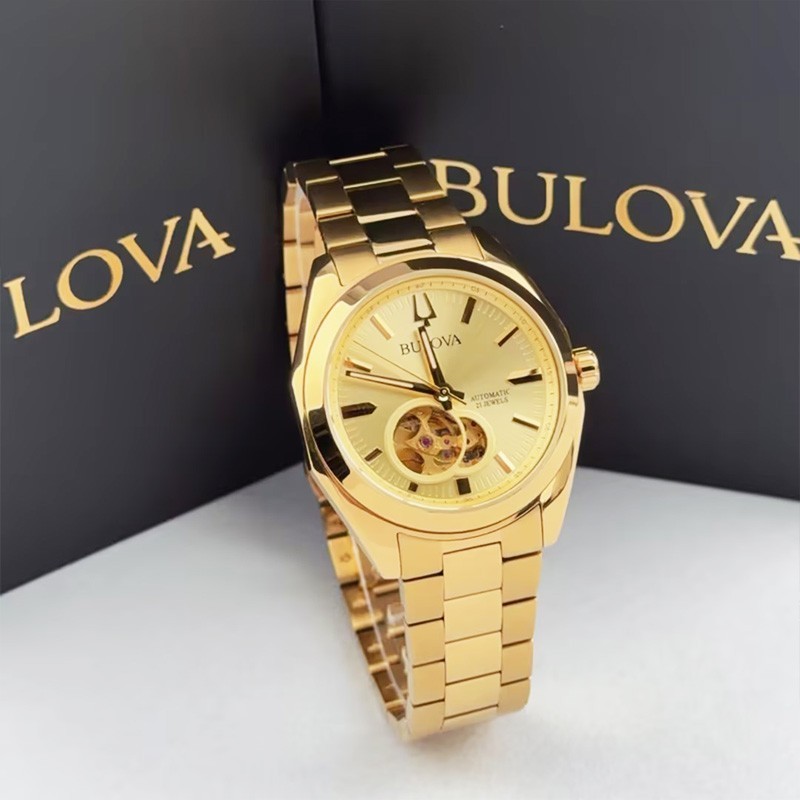 Bulova Men’s Surveyor 97A182 Champagne Dial Stainless Steel Automatic Watch 39mm