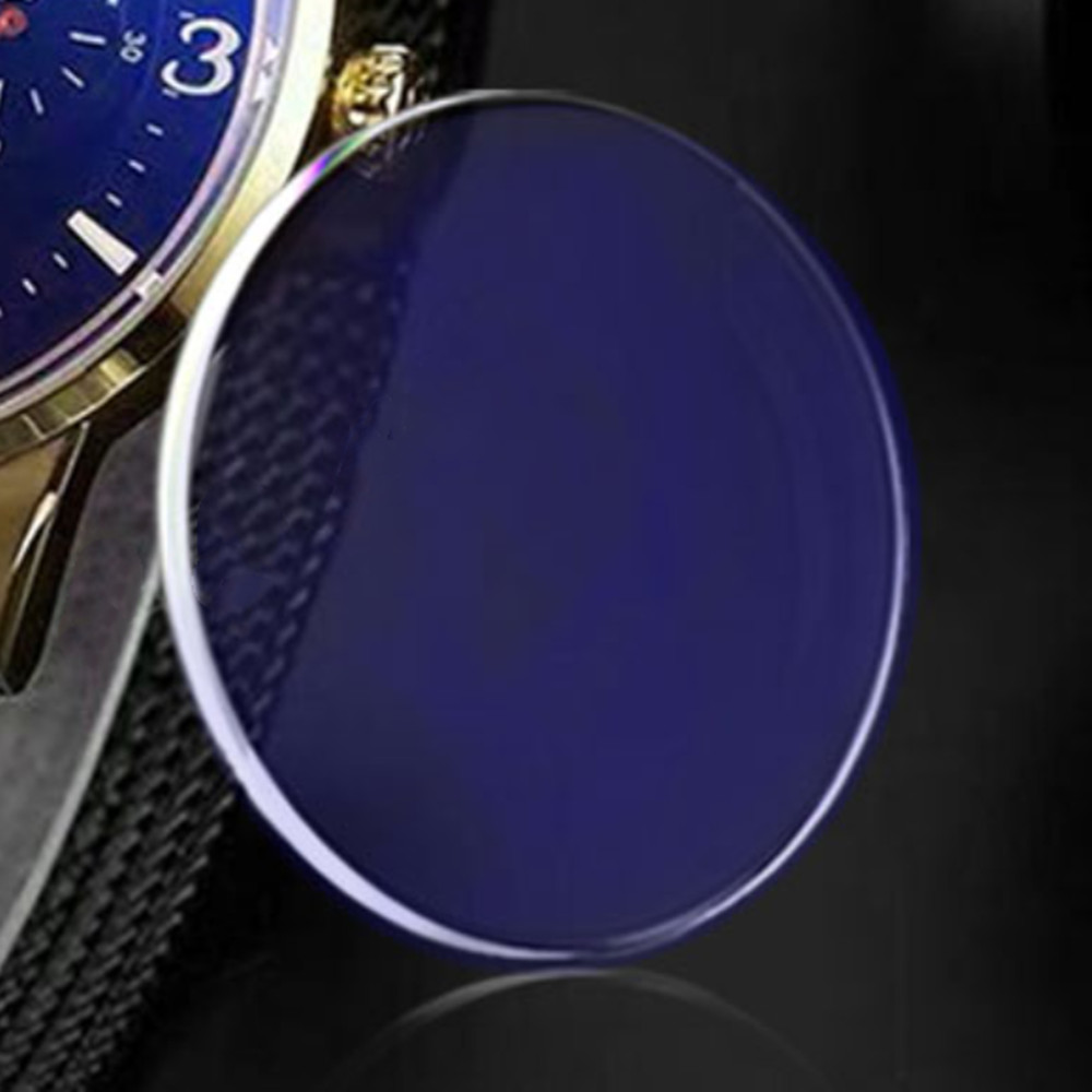 1.2/2.0/2.5/3.0mm Thick Blue AR Coated Flat Plane Sapphire Watch Glass 15-40mm