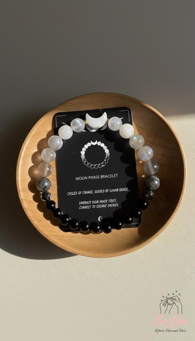 Moon Phase Crystal Bracelet Healing Gemstone Jewelry Gift Free US Shipping