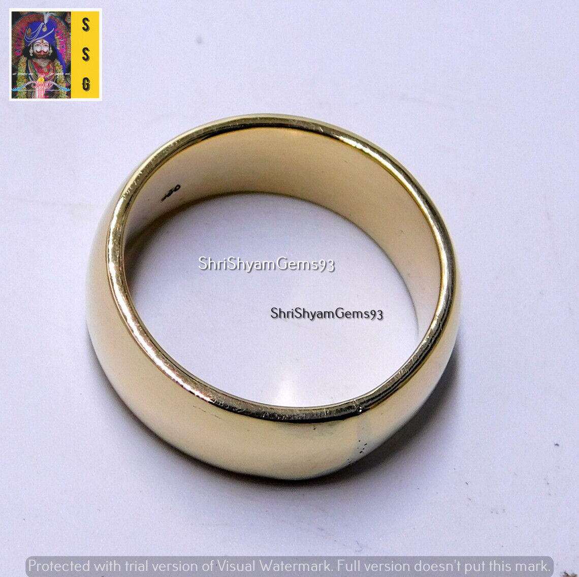 Solid Brass Band Ring, Plain Handmade band Brass Jewelry Wedding band 7 mm