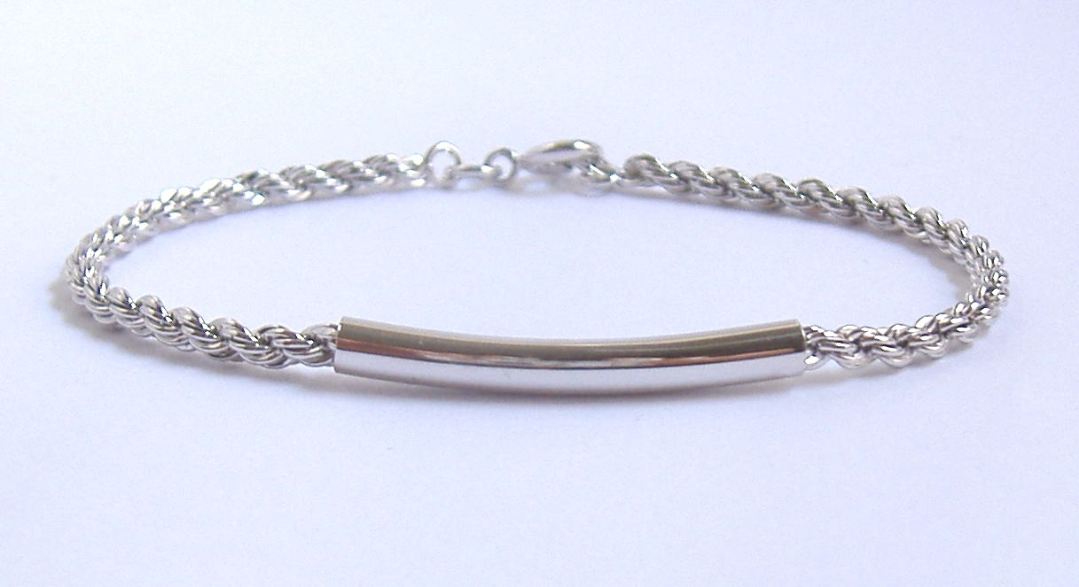 Bracelet Anson Sterling silver or GF ID identification rope chain 7 inches long