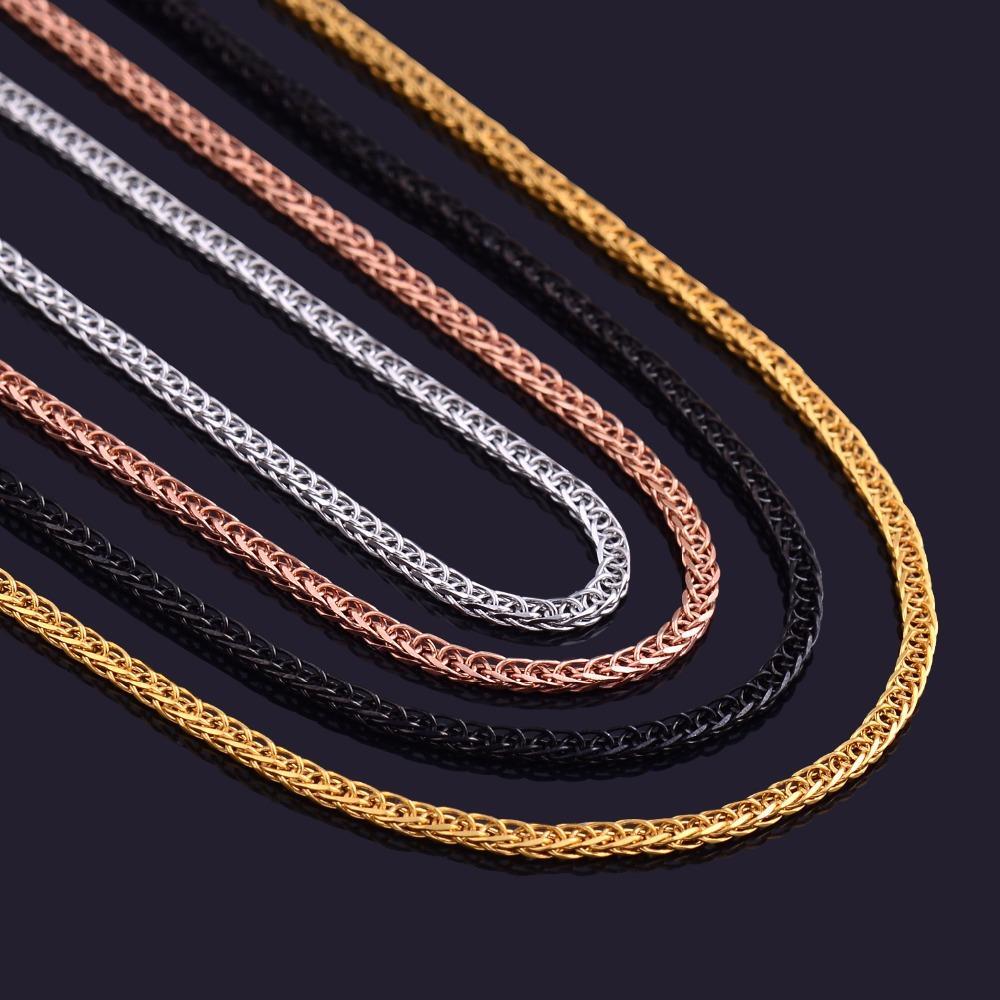 New Arrival Width 1mm Stainless Steel Link Chain for Men and Women Four Colors
